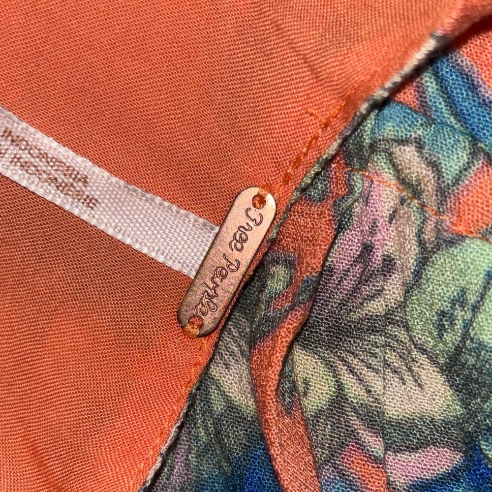 Floral Orange and Blue Dress - Picture 3 of 12